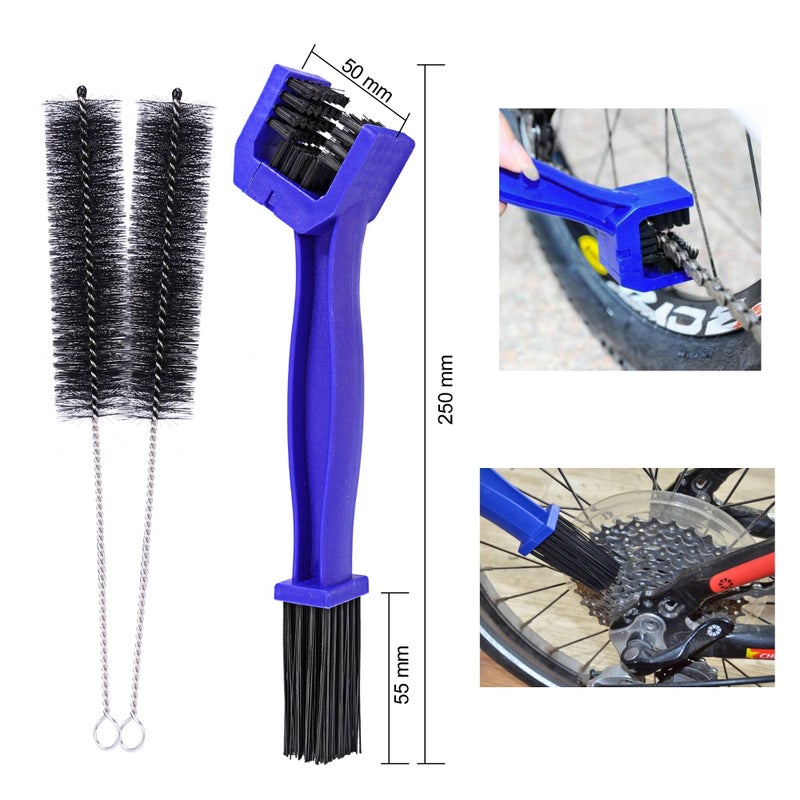 Oumers Bicycle Clean Brush Kit, 10pcs Motorcycle Bike Chain Cleaning Tools Make Chain/Crank/Tire/Sprocket Cycling Corner Stain Dirt Clean, Durable/Practical fit All Bike - Image 2